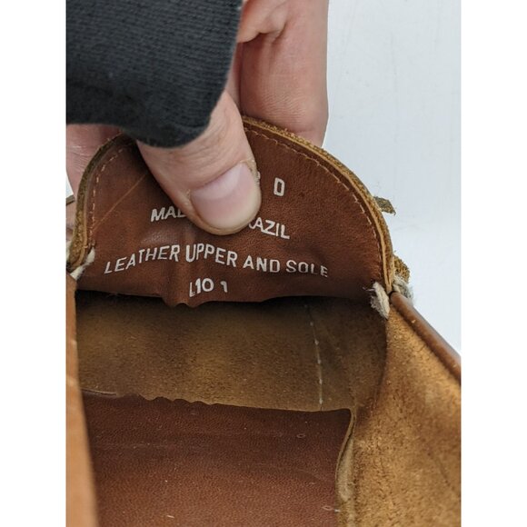 J. Alan Payne Leather Loafers Mens Size 13 Made in Brazil Tan Brown - Picture 8 of 9